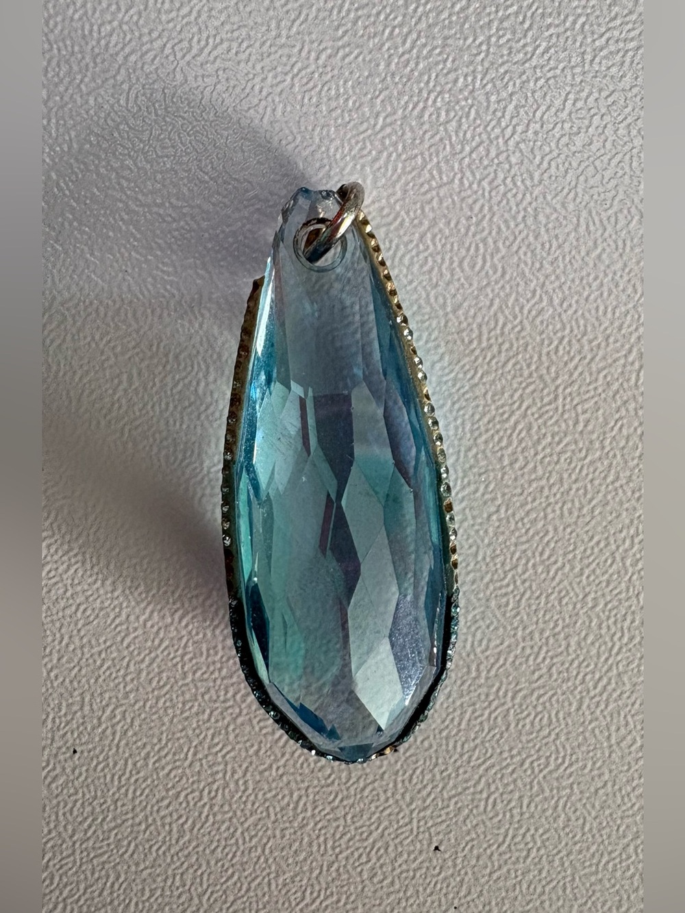 Swarovski Crystal Blue Teardrop Faceted Crystal Pendant